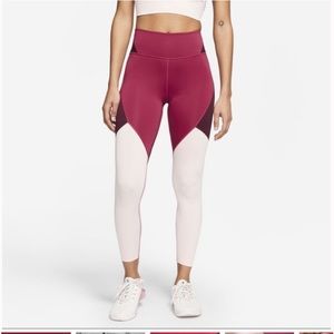 NIKE ONE Mid-Rise Colorblock Leggings